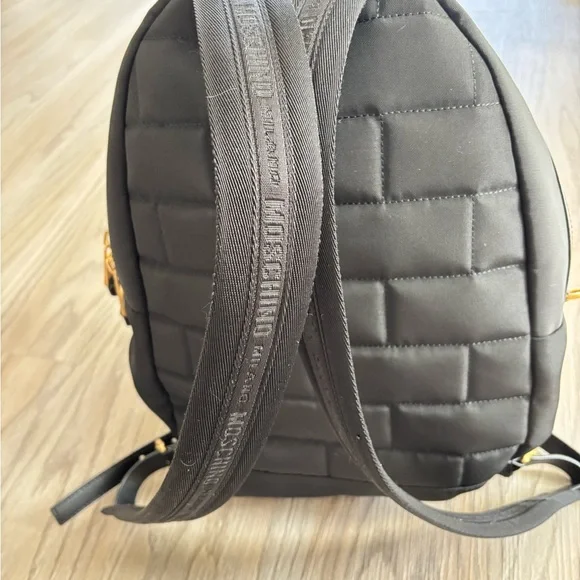 Moschino Black Backpack with Gold Accents - Picture 3 of 6